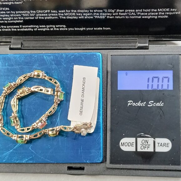 24K Gold Over Sterling Silver Lab-Created Opal Bracelet 7¼" 10g FMC NWT - Picture 2 of 13